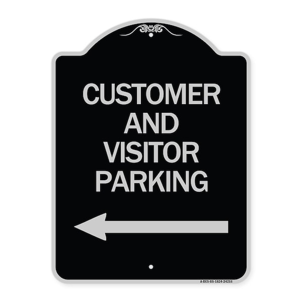Signmission Customer and Visitor Parking W/ Left Arrow Heavy-Gauge Aluminum Sign, 24" x 18", BS-1824-24216 A-DES-BS-1824-24216 - main